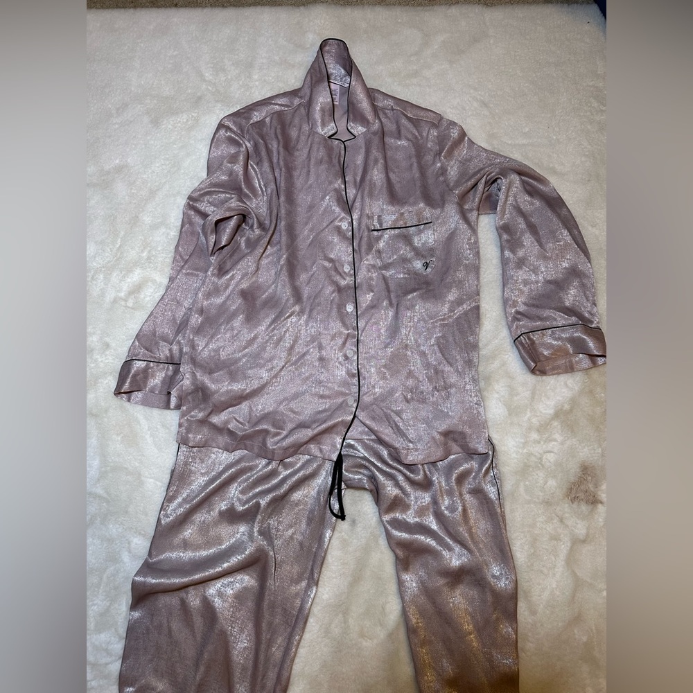 Victorias Secret Satin Sparkly Pajama Set